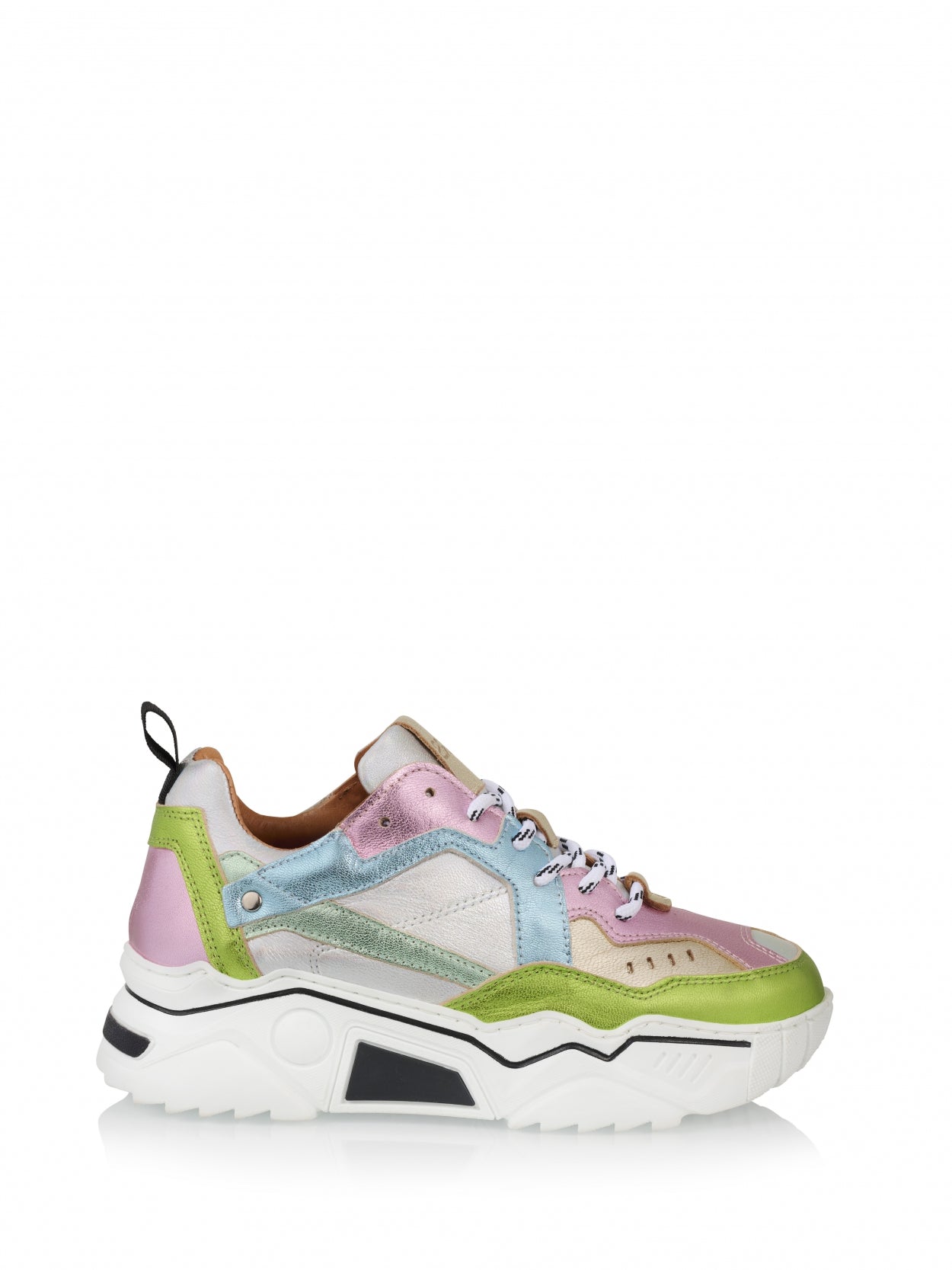 Holographic Sequin Decor Lace-up Front Chunky Sneakers | SHEIN USA