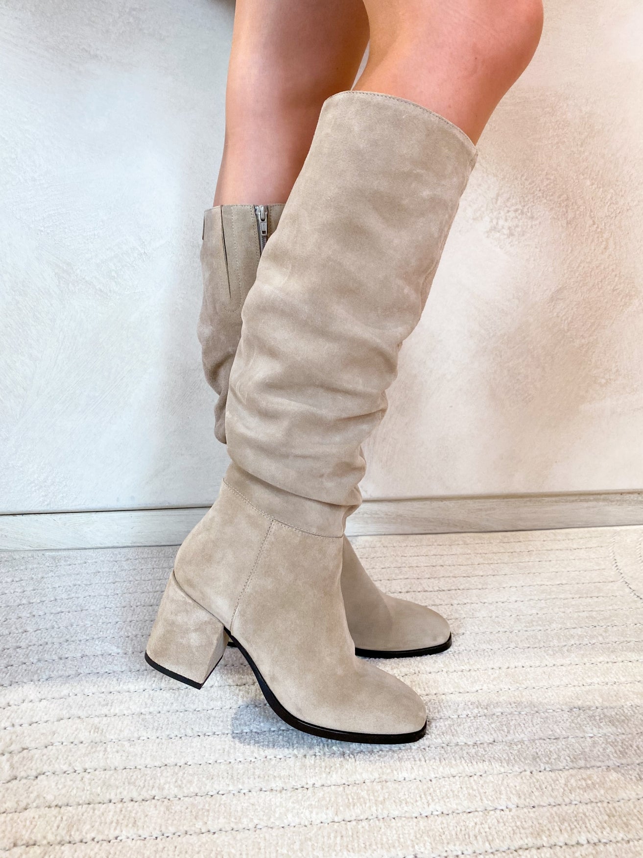 Stiefel Hohe Boots Beige Wildleder Stiefel Beige Beige Hohe Buy