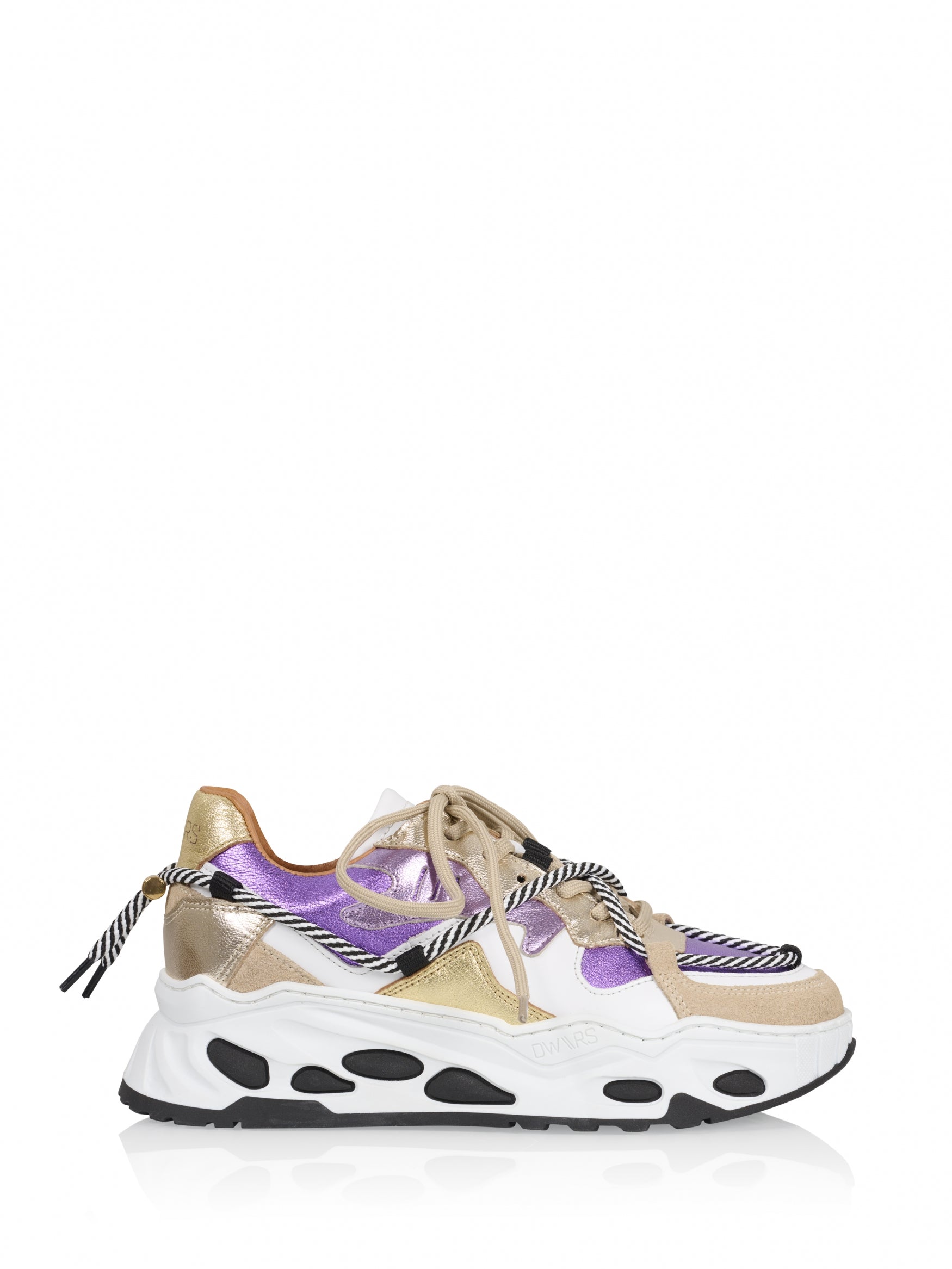 dwrs SATURNUS metallic Sneakers Lila Champagne Goedkope