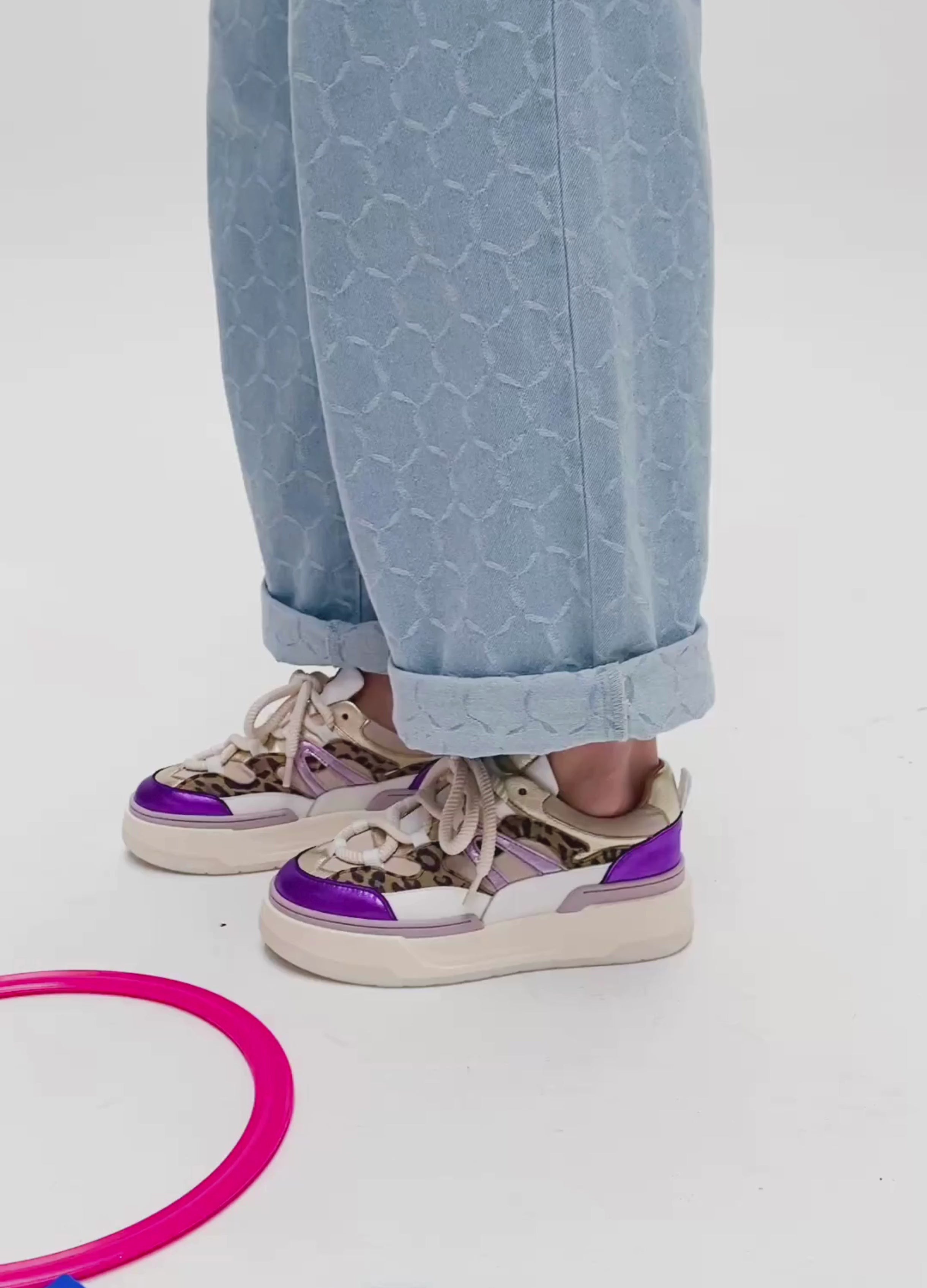 わわわわ.... WALTON leopard - Sneakers | Sand / Purple – DWRS label